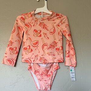 Carter's Coral Flamingo Rashguard Set